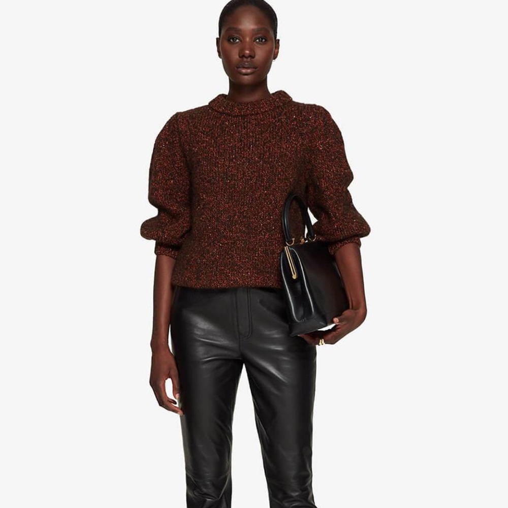 Anine Bing Brown Cowl Neck Sweater